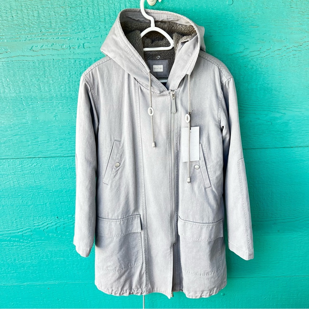 Light Gray Hooded Women's Coat
